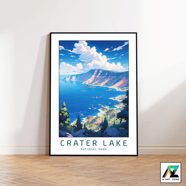 Iconic Landscapes: Crater Lake National Park Framed Wall Symphony