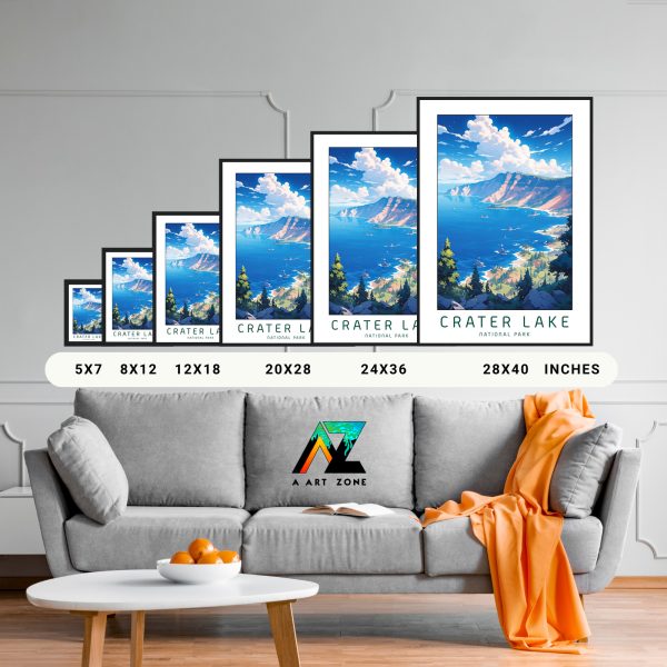 Nature's Escape: Framed Print of Crater Lake's Scenic Beauty