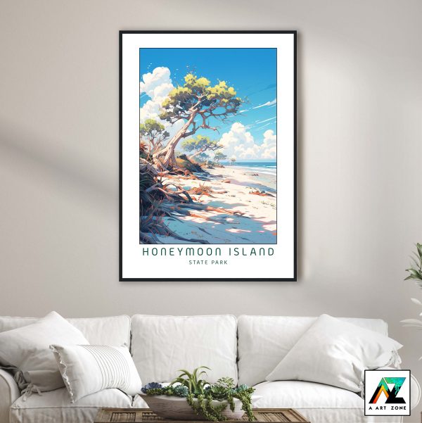 Coastal Tranquility: Honeymoon Island State Park Framed Wall Art in Dunedin, Florida, USA