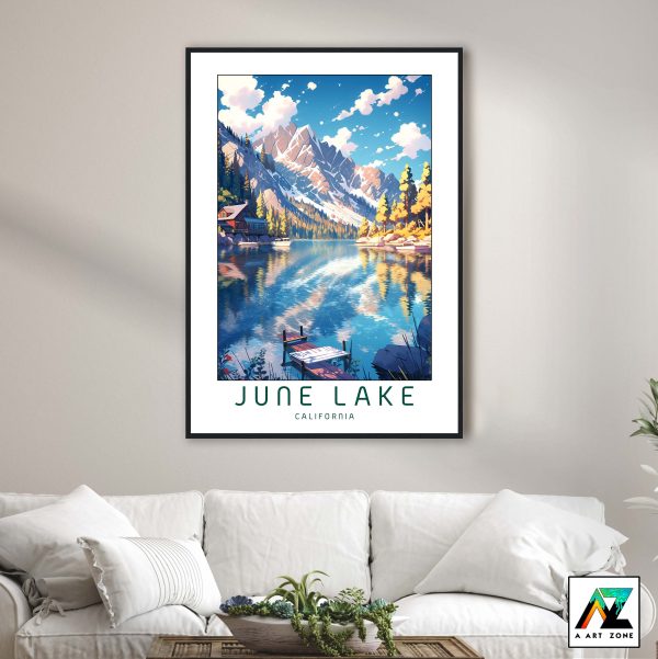 Elegance of the Lake: Framed Wall Art of June Lake in National Forest