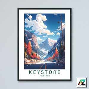 Keystone Summit County Sunny Day Wall Art Colorado USA - Ski Resort Scenery Artwork