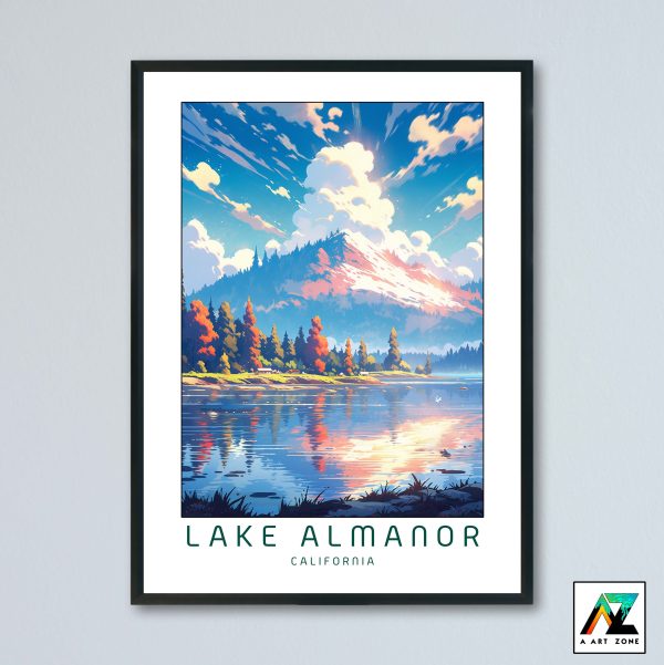 Lake Almanor Plumas County Sunny Day Wall Art California USA - National Forest Scenery Artwork