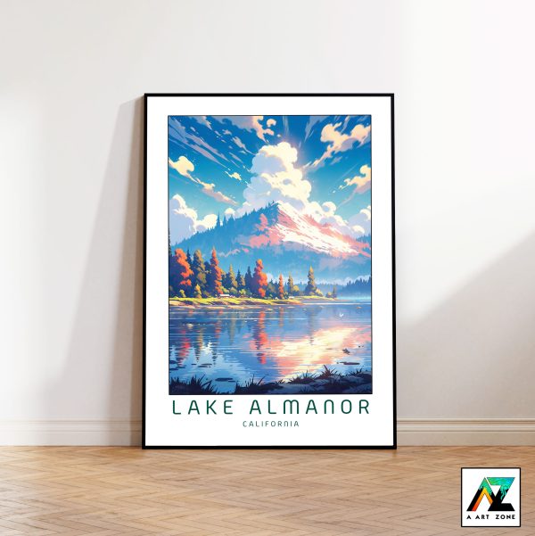 Captivating Lakeside Sunlight: Framed Wall Art of Lake Almanor in California