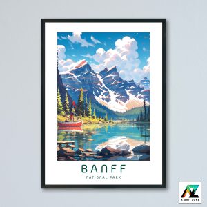 Serene Wonders: Framed Artwork Showcasing Banff's Scenery