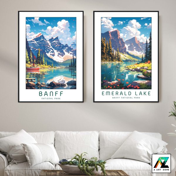 Tranquil Peaks: Banff National Park Framed Wall Brilliance