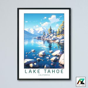 Lake Tahoe Tahoe City California USA - National Forest Lake Scenery Artwork