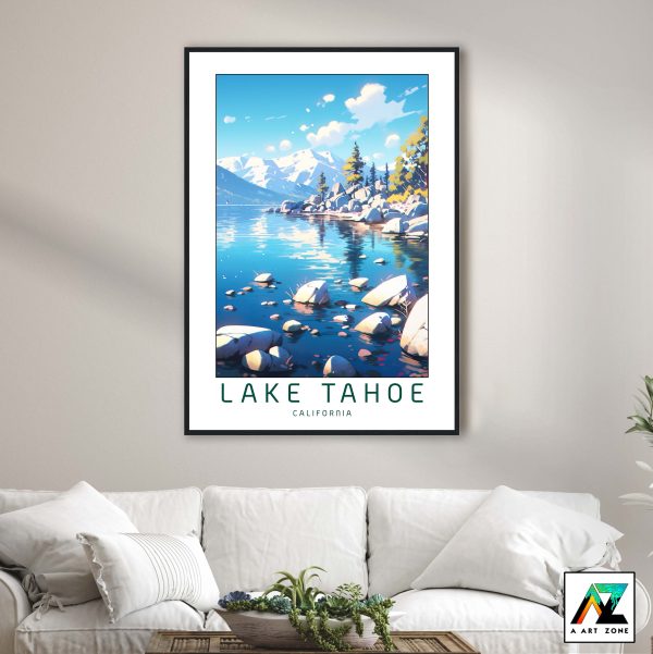 Tahoe City's Untamed Beauty: Lake Tahoe Framed Wall Art