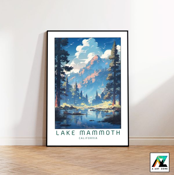 Lakeside Tranquility: Lake Mammoth Framed Wall Art in Mono, California, USA