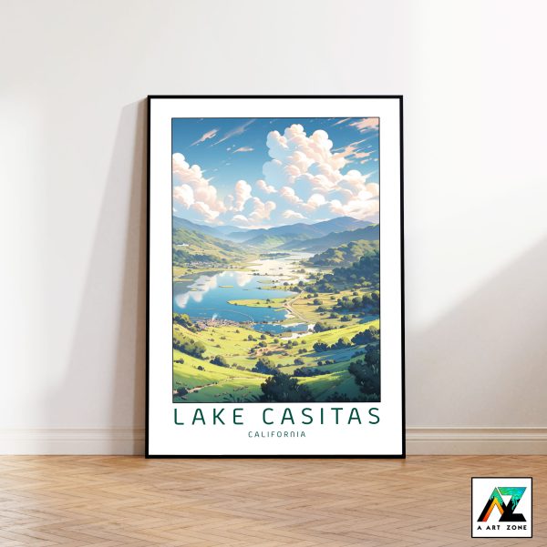 California's Lakeside Haven: Framed Wall Art of Lake Casitas