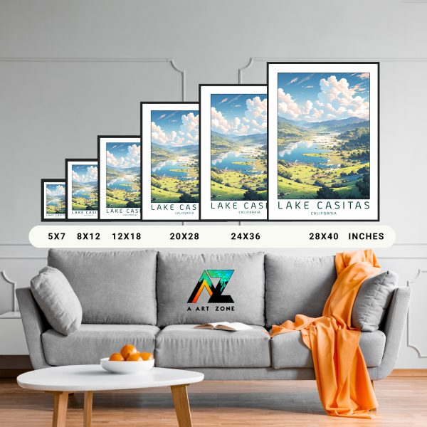 Lakeside Tranquility: Lake Casitas Framed Wall Art in Ventura County, California, USA