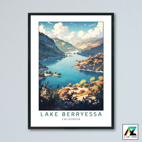 Lake Berryessa Vaca Mountains California USA - Lake Scenery Artwork