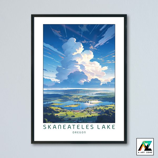 Skaneateles Lake Oregon Onondaga County New York USA - Lake Lake Scenery Artwork