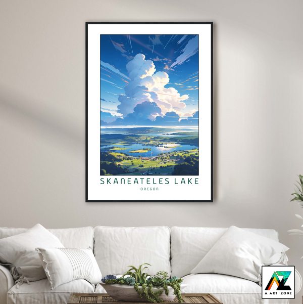 Nature Meets Lake: Framed Skaneateles Lake Wall Art in Onondaga County, New York, USA