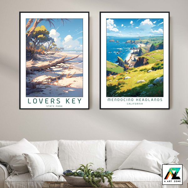 Captivating Beach Charm: Framed Wall Art of Lovers Key State Park in Florida