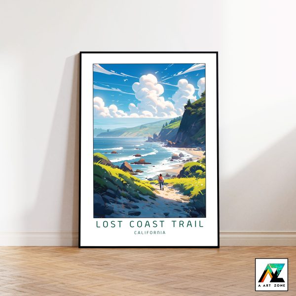 Coastline Wilderness: Lost Coast Trail Framed Wall Art in Shelter Cove, California, USA