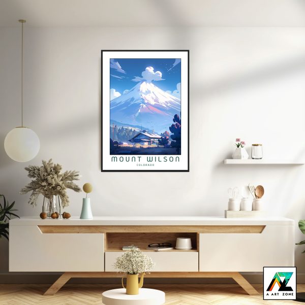 Captivating Mountain Charm: Framed Wall Art of Mount Wilson in Colorado