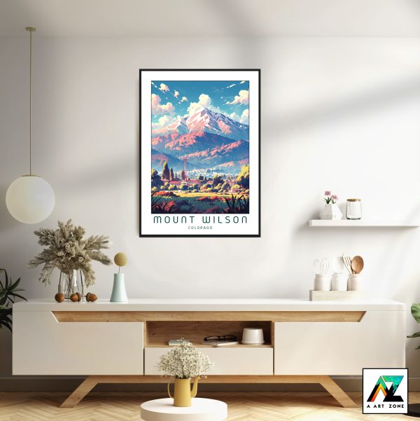 Tranquil Mountain Retreats: Framed Wall Art of Mount Wilson in Dolores County