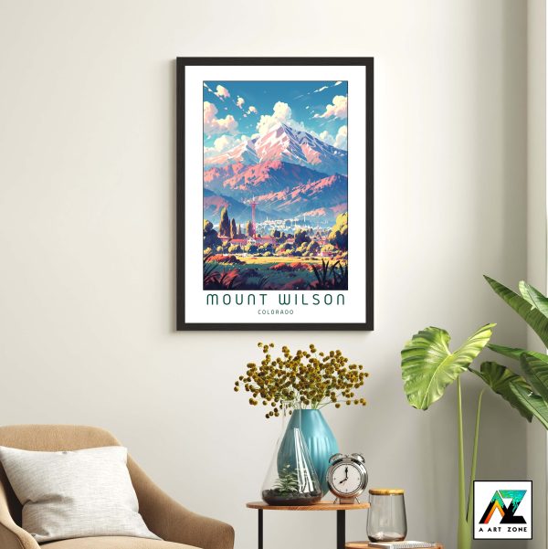 Captivating Mountain Charm: Framed Wall Art of Mount Wilson in Colorado