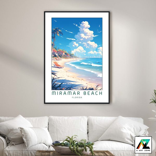 Captivating Beach Charm: Framed Wall Art of Miramar Beach in Florida