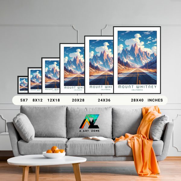 Captivating Mountain Charm: Framed Wall Art of Mount Whitney in California