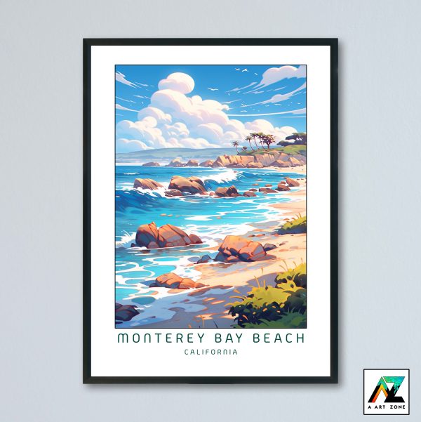 Monterey Bay Beach Monterey California USA - State Beach Beach Scenery Artwork