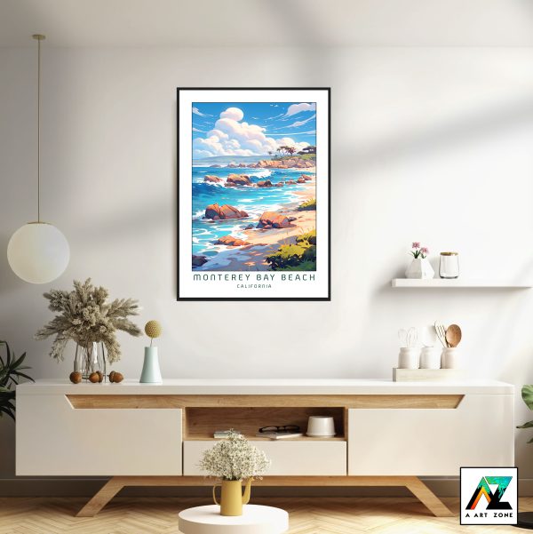 Artistry by the Shore: Monterey Bay Beach State Beach Framed Wall Art