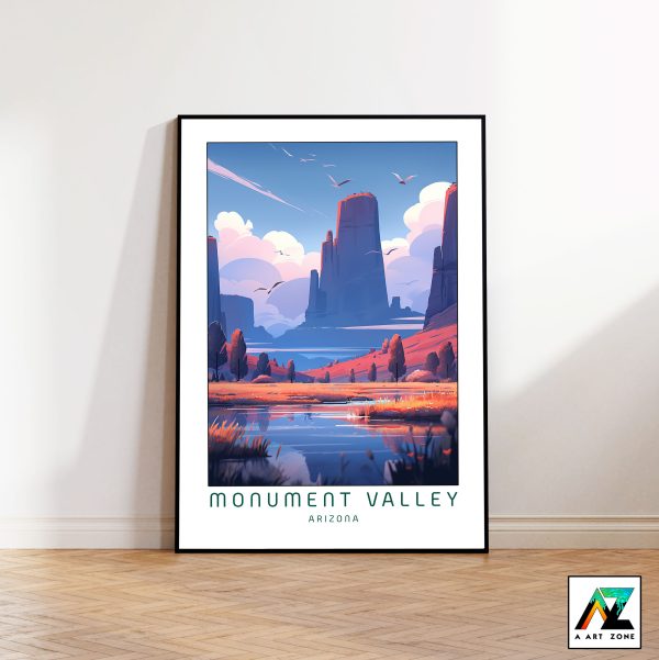 Captivating Sunny Canyon Charm: Framed Wall Art of Monument Valley in Arizona