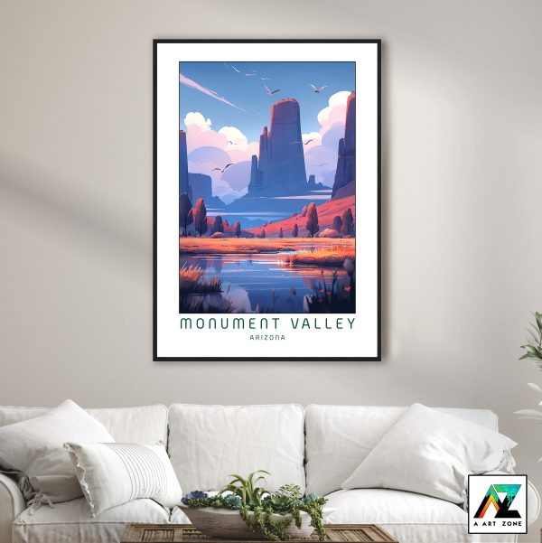 Navajo County's Timeless Beauty: Monument Valley Framed Wall Art on a Sunny Day