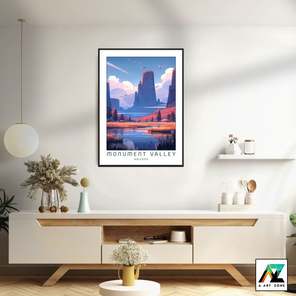 Artistry by the Sunlit Canyon: Monument Valley Valley Canyon Framed Wall Art