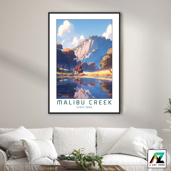 Nature's Symphony: Framed Malibu Creek State Park Lake Wall Art in Calabasas, USA