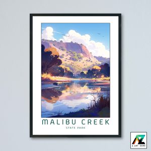 Malibu Creek State Park Calabasas Sunny Day Wall Art California USA - State Park Lake Scenery Artwork