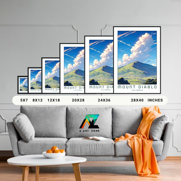 Captivating Mountain Charm: Framed Wall Art of Mount Diablo in California