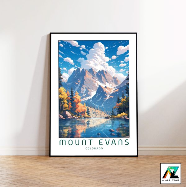 Captivating Mountain Charm: Framed Wall Art of Mount Evans in Colorado