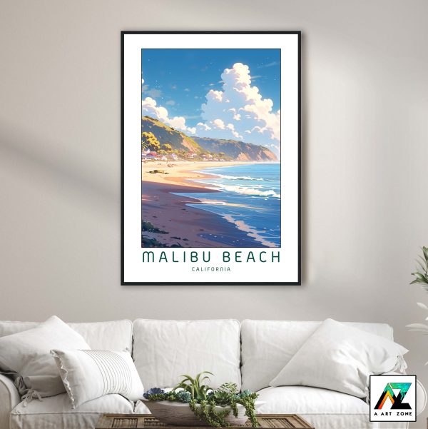 Coastal Haven: Malibu Beach State Park Framed Wall Art in Los Angeles, California, USA