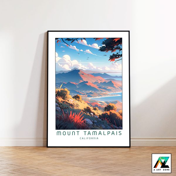 Captivating Mountain Charm: Framed Wall Art of Mount Tamalpais in California