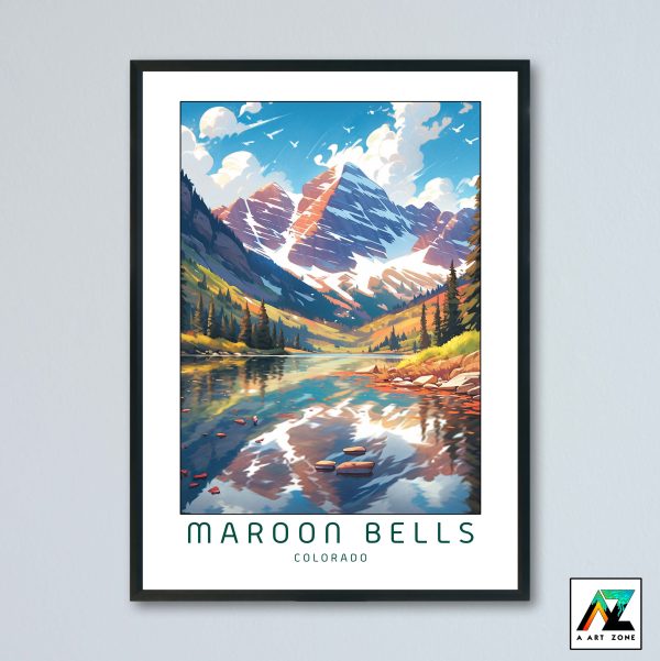 Maroon Bells Gunnison Colorado USA - National Forest Scenery Artwork