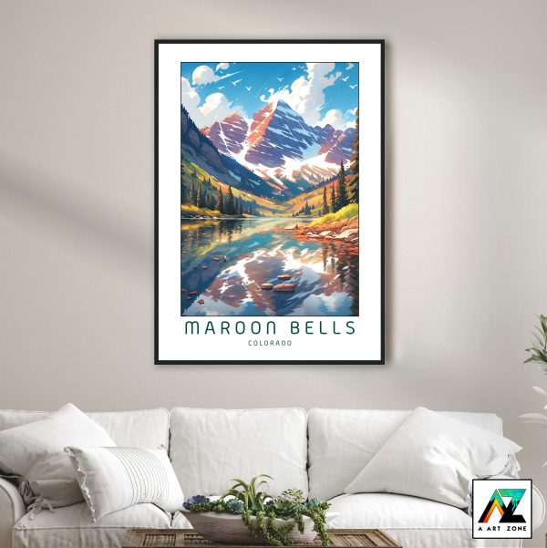 Nature's Symphony: Framed Maroon Bells National Forest Wall Art in Gunnison, USA