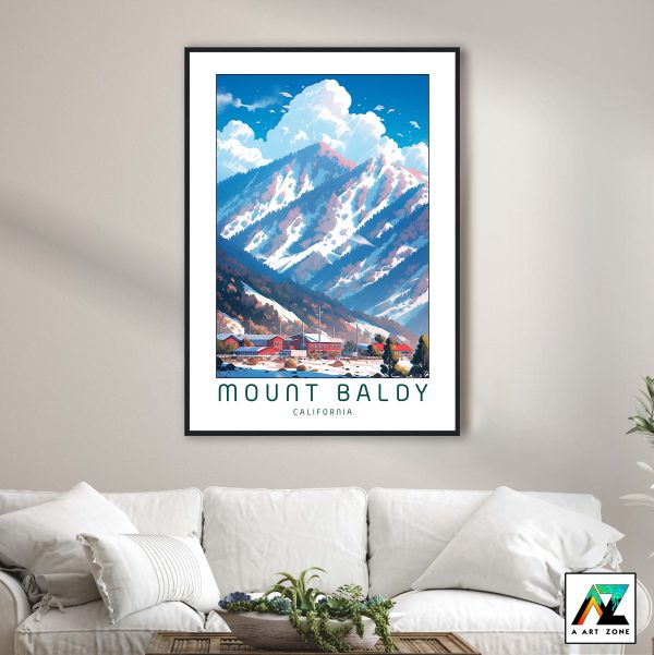 Mountain Majesty: Mount Baldy Framed Wall Art in Mount Baldy Village, California, USA