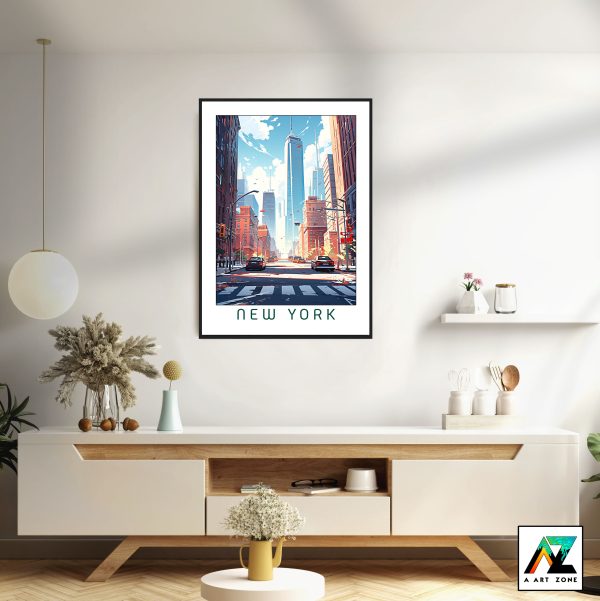 Iconic Urban View: Framed Wall Art of New York City Skyline
