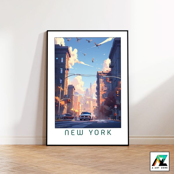 Sunny Day Magic: New York Framed Wall Art Poster Print