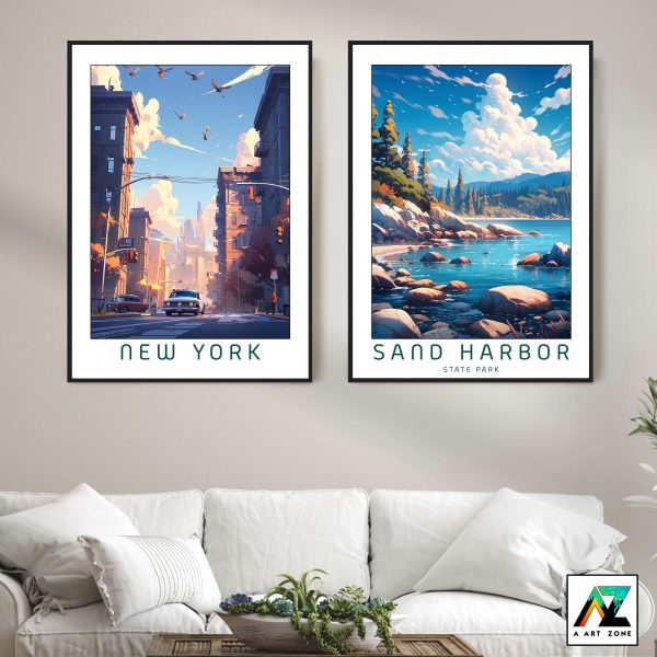 Iconic Sunshine View: Framed Wall Art of Sunny New York City