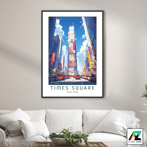 Iconic Lights: Framed Wall Art of Times Square Manhattan