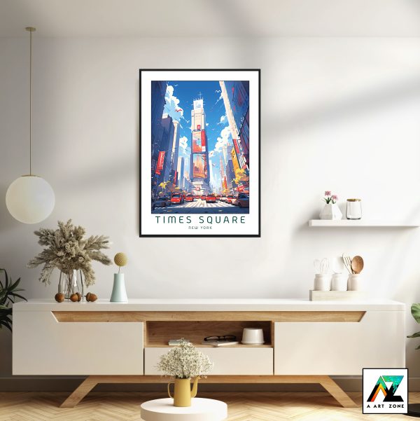 Vibrant Times Square: Framed Wall Art of Manhattan Lights