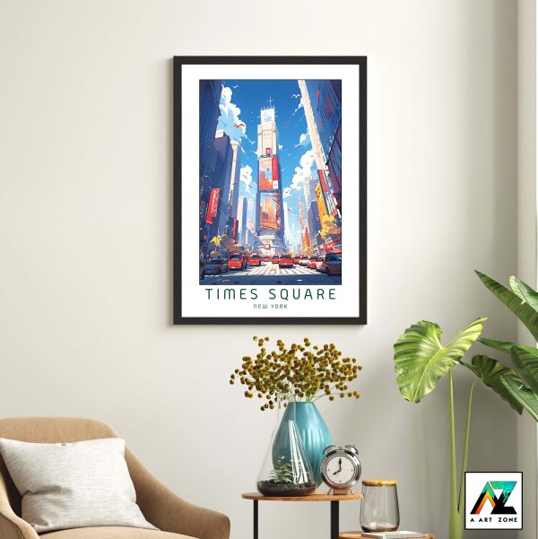 Downtown Glow: Framed Wall Art of Times Square Manhattan