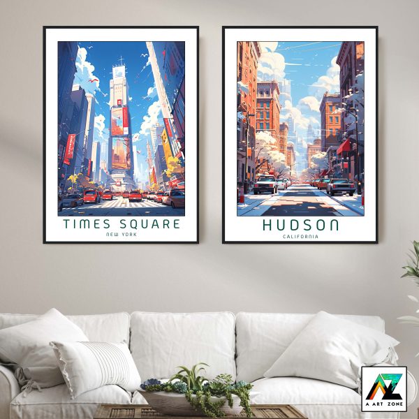 Times Square Lights: Manhattan Framed Wall Art Poster Print