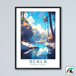 Ocala National Forest Sunny Day Wall Art Marion County Florida USA – National Forest Scenery Artwork