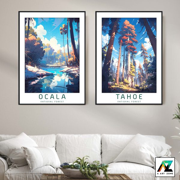 Sunny Tranquility: Framed Wall Art of Ocala National Forest
