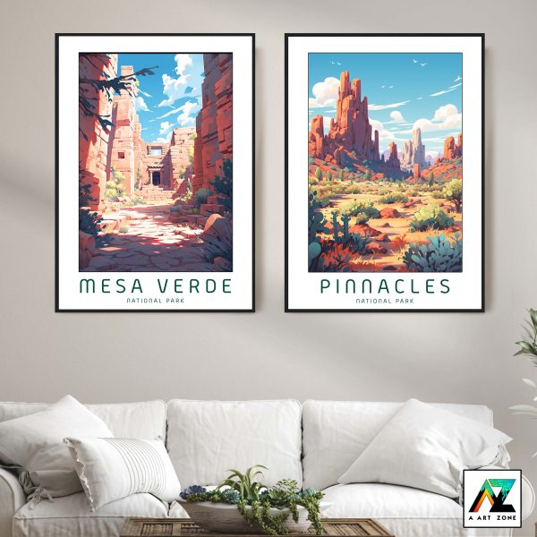 Sunny Day Serenity: Mesa Verde National Park Framed Wall Symphony