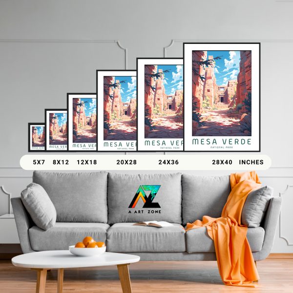 Nature's Radiance: Framed Wall Art Showcasing a Bright Day at Mesa Verde