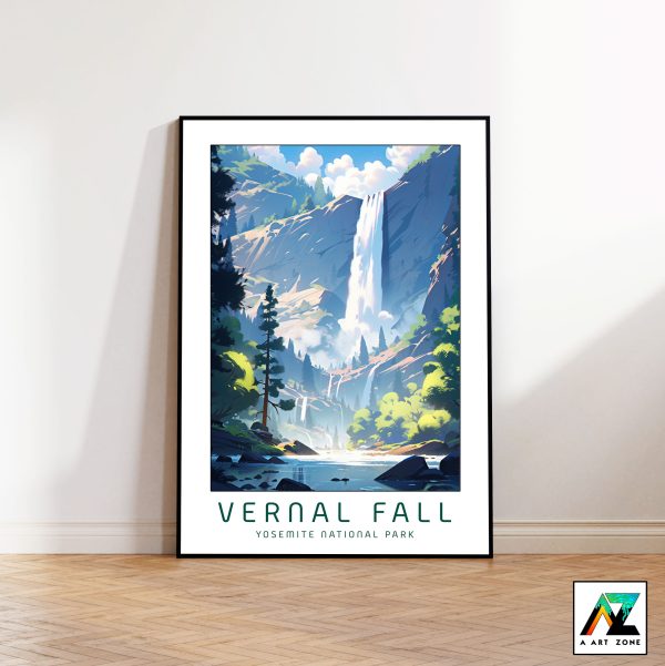 Elevate with Cascades: National Park Waterfall Framed Masterpiece in California